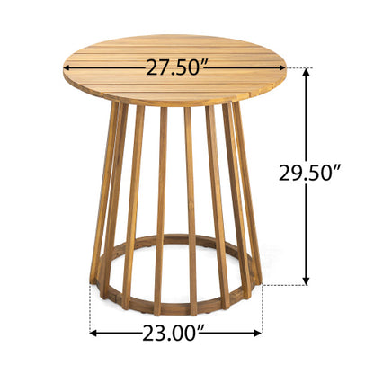 Outdoor Round Top Acacia Wood Dining Table,Round Bistro Table,Teak Finish