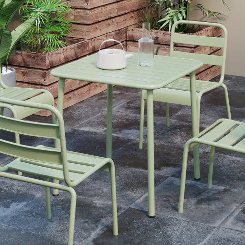 Sera square table (green) outdoor courtyard table villa open air dining table waterproof table retro American modern simple balcony table coffee table