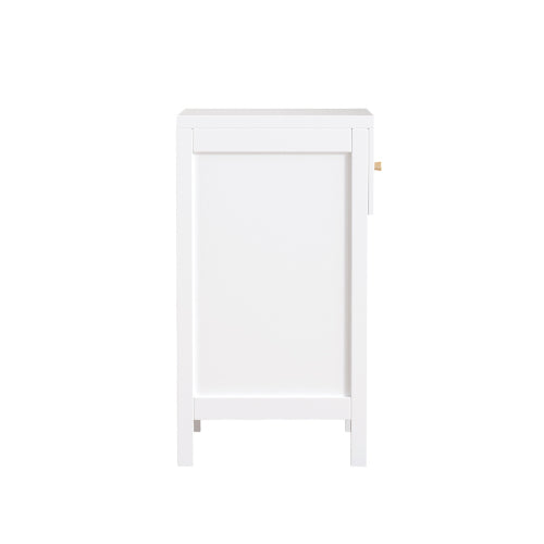 Modern White Nightstand with Drawer and Open Shelf,Scalloped Edge Bedside Table for Bedroom, Cute Minimalist Side Table for Kids Room or Girls' Room