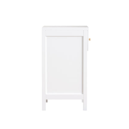 Modern White Nightstand with Drawer and Open Shelf,Scalloped Edge Bedside Table for Bedroom, Cute Minimalist Side Table for Kids Room or Girls' Room