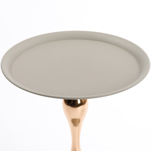 Mermaid Tail Base Round Side Table, Metal Pedestal