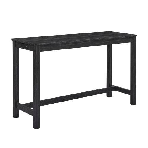 59 Inch Bar Table, Dining Table, Sofa Table with Power Outlet, 3 Upholstered Stools, 4 Piece Bar Table and Chair Set for Living Room, Dining Room, Kitchen
