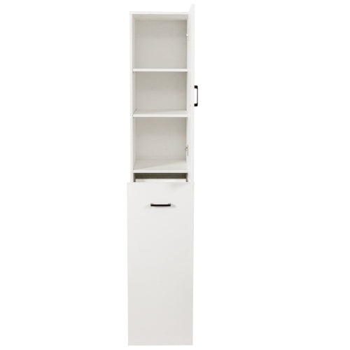 Kitchen Pantry Tall Cabinet with Pull-Out Multi-Tier Storage Shelf
