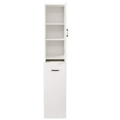 Kitchen Pantry Tall Cabinet with Pull-Out Multi-Tier Storage Shelf