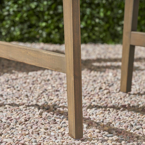 Outdoor Weather Resistant Acacia Wood Dining Chairs (Set of 2), Grey Finish