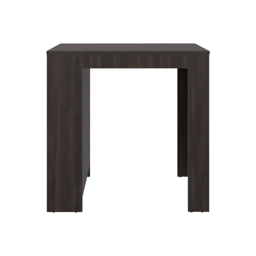 Kitchen Island, Kitchen Bar Table with 3-Side Shelves, Dark Walnut