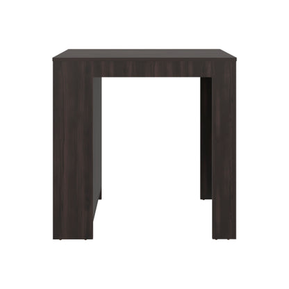 Kitchen Island, Kitchen Bar Table with 3-Side Shelves, Dark Walnut