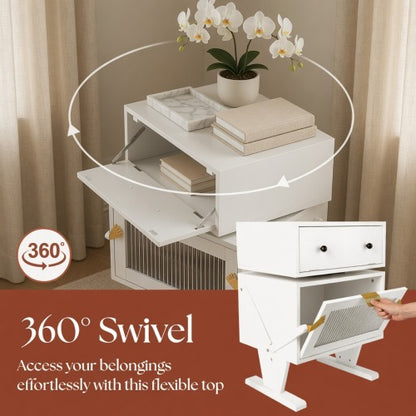 White Robot LED Nightstand