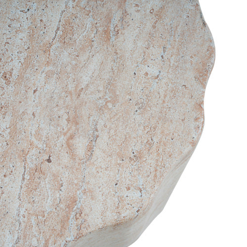 Outdoor/Indoor Lightweight Concrete Side Table,Travertine Finish