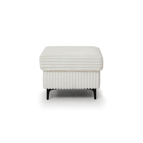 Contemporary Upholstered Ottoman, Compact Multiuse Padded Footrest & Accent Seat for Bedroom Living Room