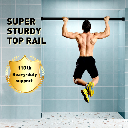 56" - 60" (W) x 76" (H) Frameless Soft-closing Shower Door, 1/4" (6mm) Tempered Glass Single Sliding with Explosion-proof Coating, Matte Black 24D01-60MBX