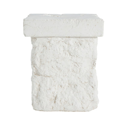 Talia Outdoor Patio Modern Artistry MGO Side Table, White