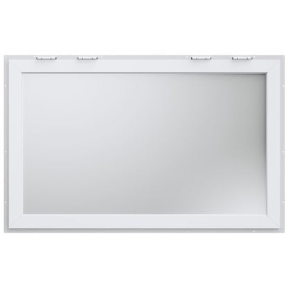 Concession Window 53"x33", Aluminum Alloy Food Truck Service Window with 4 Horizontal Sliding Windows & Awning Door & Drag Hook, Up to 85 Degrees Serving Window for Food Truck Concession Trailer
