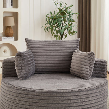 50"L Corduroy Sponge single sofa,No Assembly Required,Fluffy Modern Sleeper Chair for Living room, Bedroom, Lounge and Projection Room(Not a swivel chair.)