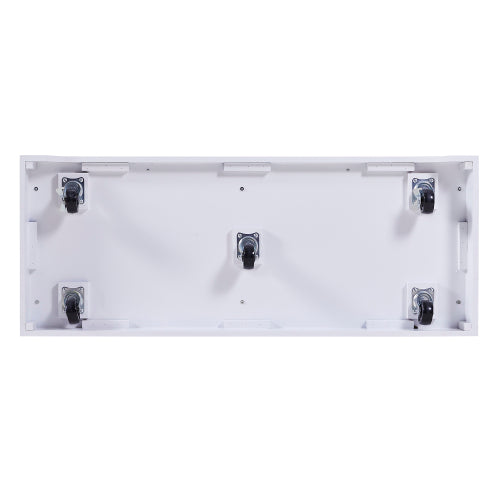 53 Inch Rolling Kitchen Island with Thick Top Drawers & Spice Rack White