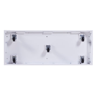 53 Inch Rolling Kitchen Island with Thick Top Drawers & Spice Rack White