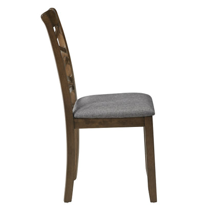 Set of 4 Walnut Wooden Dining Chairs, Double-Cross Linen Upholstered Side Chairs, Ergonomic High Back, 330lbs Load