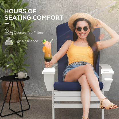 Outsunny 2 Piece  Chair Cushions, 59 x 20.5 x 2 inch Outdoor Chair Cushions for Fire Pit Chairs with Seat, Back, Ties, Water Repellent Replacement Patio Seat Pads, Blue