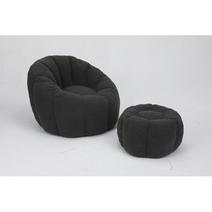 Faux Fur Memory Foam Ergonomic Bean Bag Lounge Chair with Armrests for Dorm Apartment Living Room