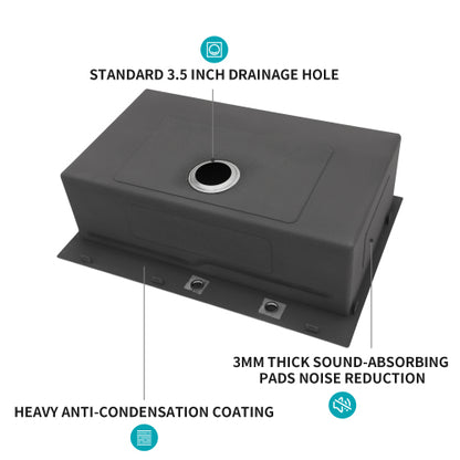 33" Drop in Kitchen Sink - 33 x 22 x 10 inch Kitchen Sink Drop-in Topmount Single Bowl 16 Gauge Stainless Steel Ledge Workstation Kitchen Sinks