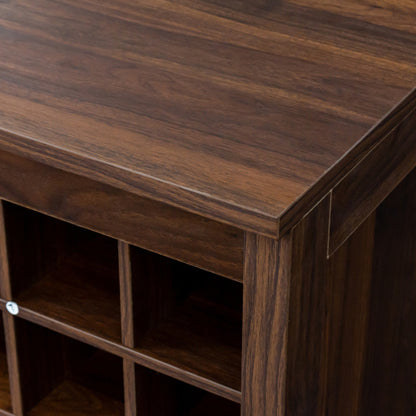 brown walnut color modular 32  wine bar cabinet Buffet Cabinet
