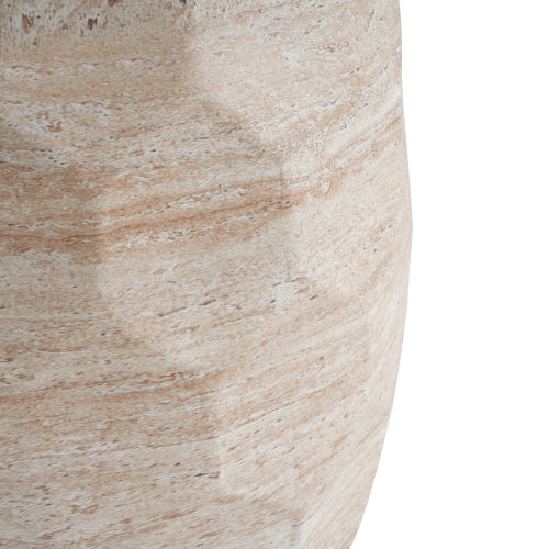 Outdoor/Indoor Lightweight Concrete Side Table,Travertine Finish