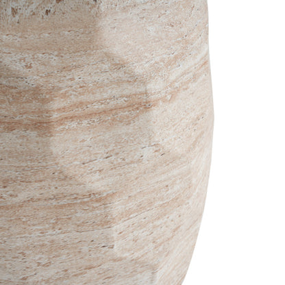 Outdoor/Indoor Lightweight Concrete Side Table,Travertine Finish