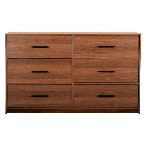 6-Drawer Dresser with Large Fabric Drawers, Walnut
