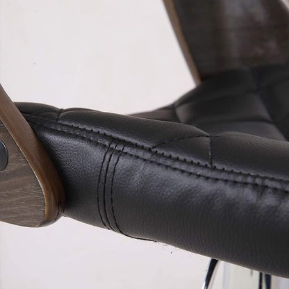 Modern Stylish Wood Back Adjustable Swivel Bar Stool with Diamond Quilted Finish Curved Seat and Back, Weathered Oak