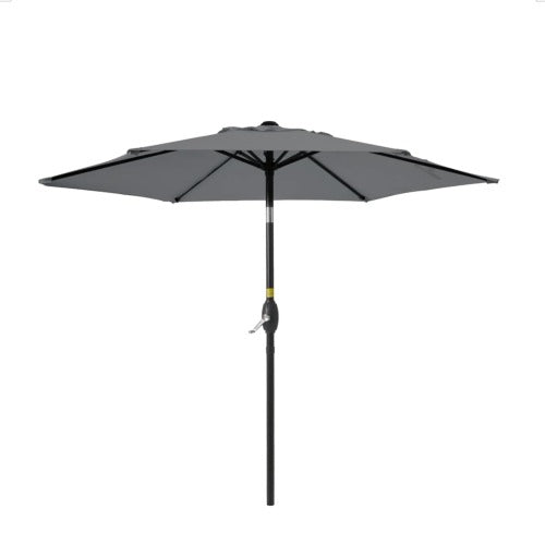 7.5 Feet Gray Market Umbrella with Crank Lift & Tilt. UV-Resistant Canopy for Pool, Backyard & Patio (Without base)