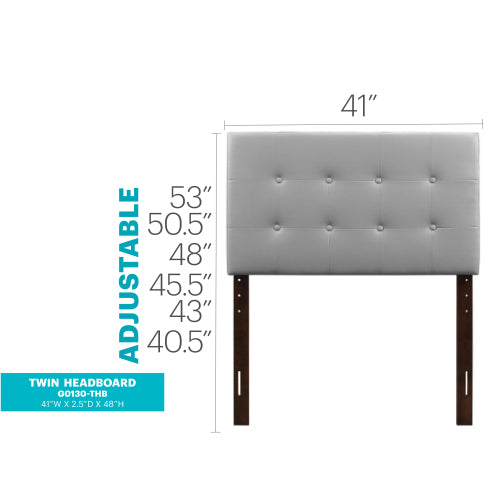 Stylish Light Grey Adjustable Headboard
