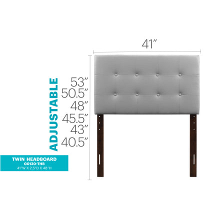 Stylish Light Grey Adjustable Headboard
