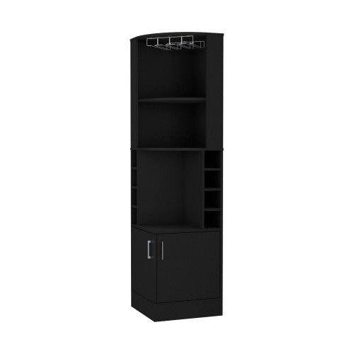 Corner Bar Cabinet, Eight Built-in Wine Rack, Glass Rack, Double Door Cabinet