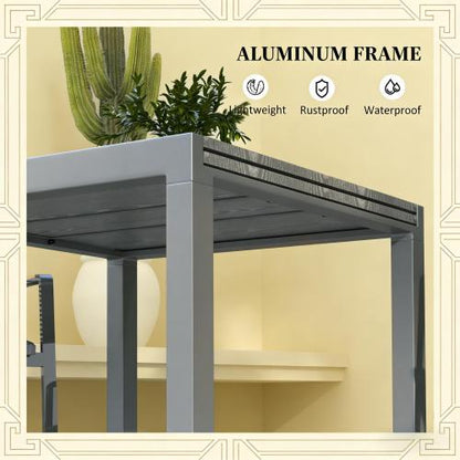 Outdoor Table,Aluminum Frame Rectangle Outdoor Table