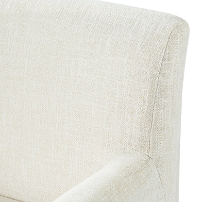 Upholstered Rubberwood Dining Armchairs, Set of 2, Beige/Brown