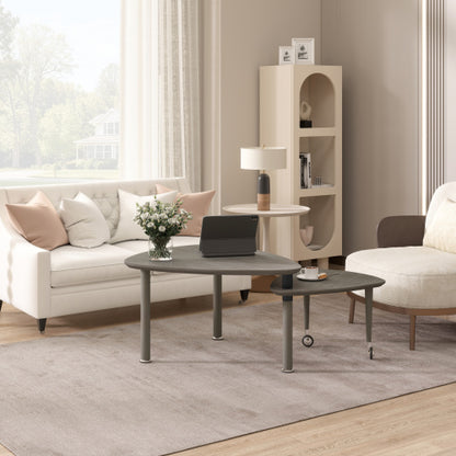 360°Rotatable Coffee Table, Grey Oak Veneer