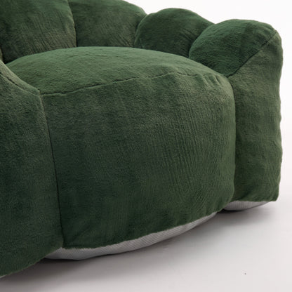 Green Lotus-Style Compressed Adult Bean Bag Sofa with Pull Ring