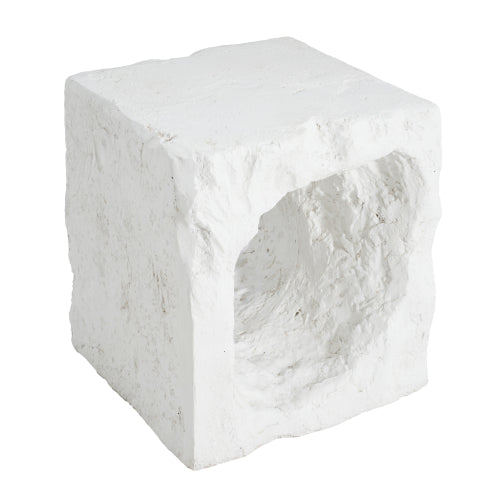 Lyra Outdoor Patio Karst Cave Inspired MGO Side Table, White