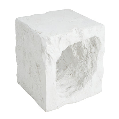 Lyra Outdoor Patio Karst Cave Inspired MGO Side Table, White