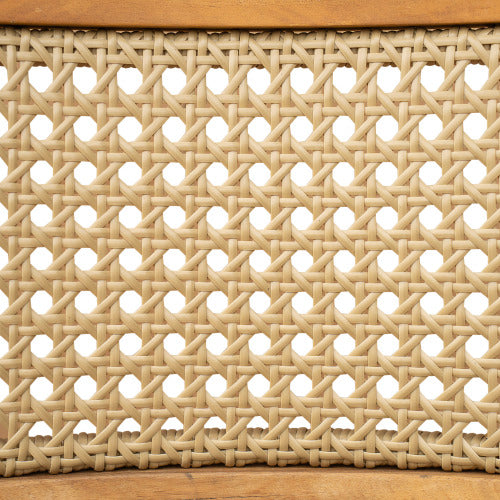 Netro Acacia Wood Dining Chair with Light Brown Wicker