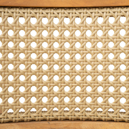 Netro Acacia Wood Dining Chair with Light Brown Wicker