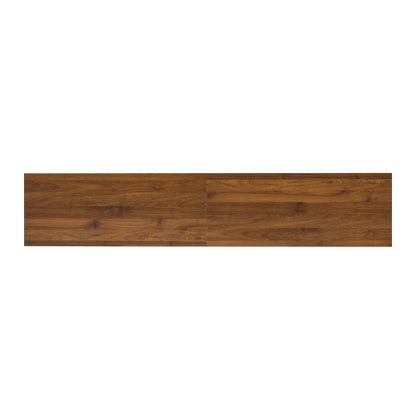 78.7 inch Walnut Slatted Door TV Stand Deep Drawers Solid Rubber Wood Legs Holds 85 inch TV