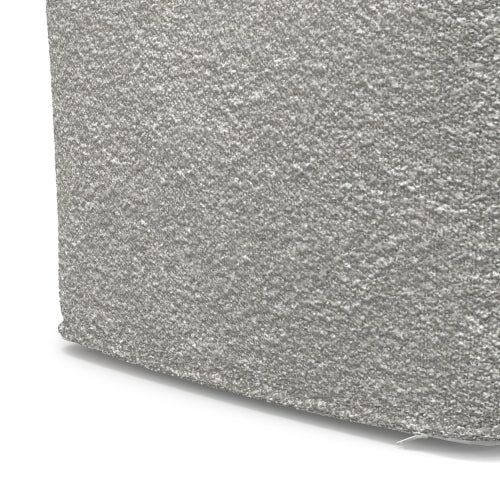 24 Inch Square Boucle Ottoman Pouf Footrest Accent Seat for Living Room Bedroom