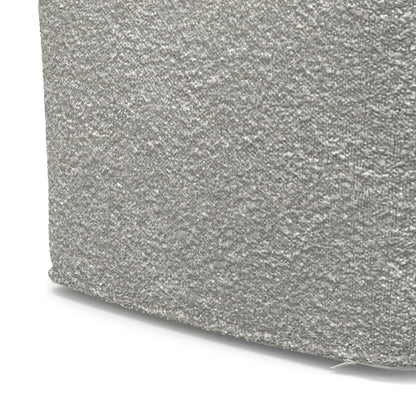 24 Inch Square Boucle Ottoman Pouf Footrest Accent Seat for Living Room Bedroom