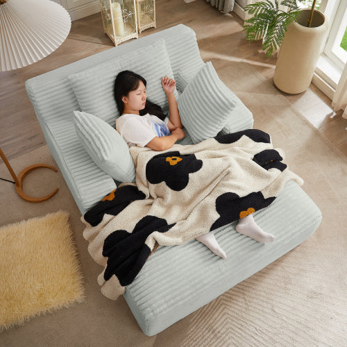Oversized Corduroy Indoor Chaise Lounge, No Assembly Sleeper Sofa