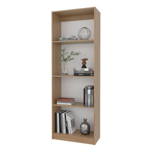 Bear Open Shelf Bookcase with 4 Shelves Natural Oak White