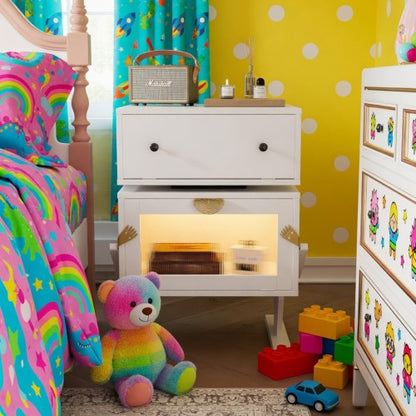 White Robot LED Nightstand