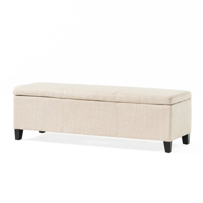 Upholstered Storage Ottoman, Solid Wooden Legs (old sku 57742.00LBE)