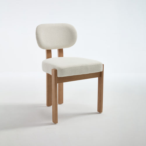 Wooden Dining Chairs Set of 2, Modern Fabric Upholstered Dining Room Chairs, Farmhouse Kitchen Chairs