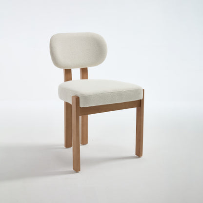 Wooden Dining Chairs Set of 2, Modern Fabric Upholstered Dining Room Chairs, Farmhouse Kitchen Chairs